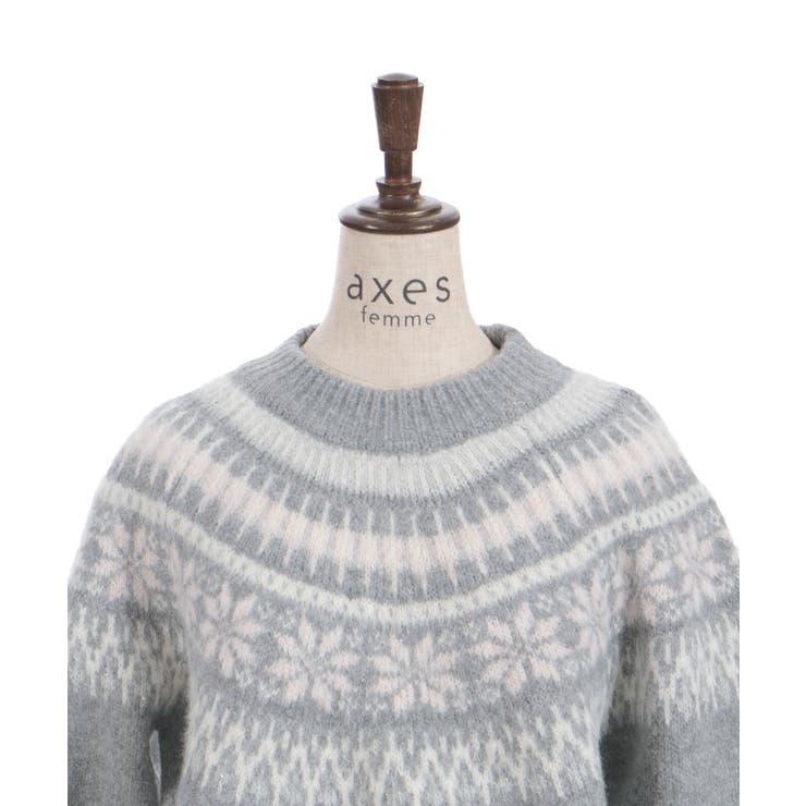 雪柄フェアアイルニット | axes femme | 詳細画像12 
