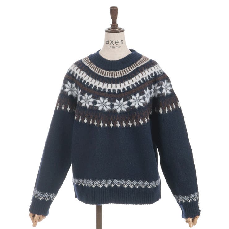 雪柄フェアアイルニット | axes femme | 詳細画像18 