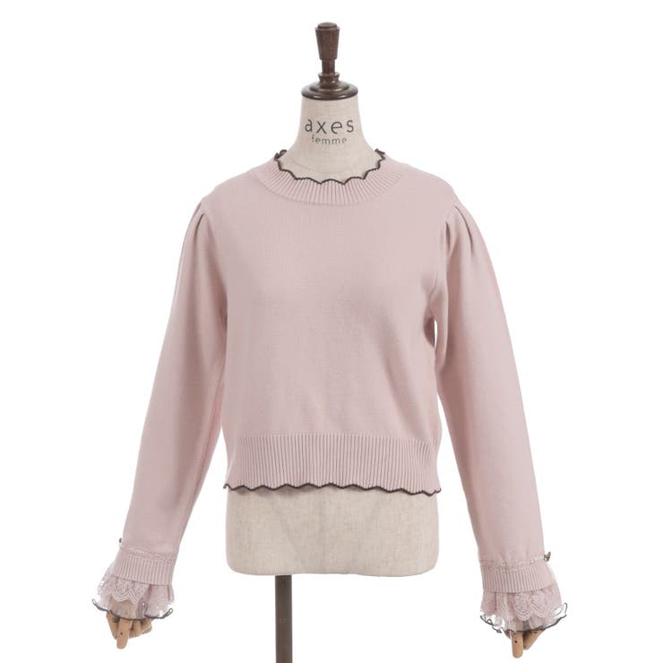 ハート釦バイカラーニットＰＯ | axes femme | 詳細画像15 