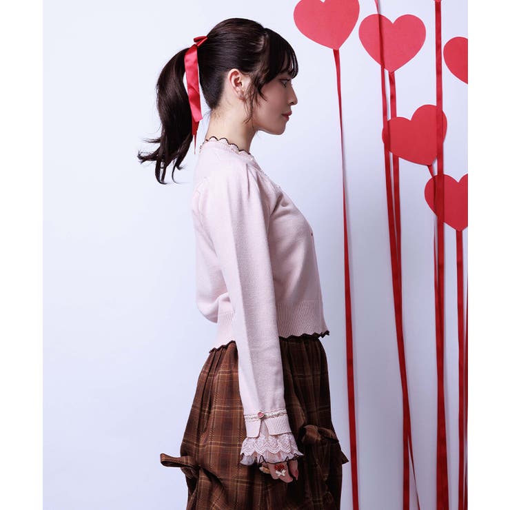 ハート釦バイカラーニットＰＯ | axes femme | 詳細画像2 