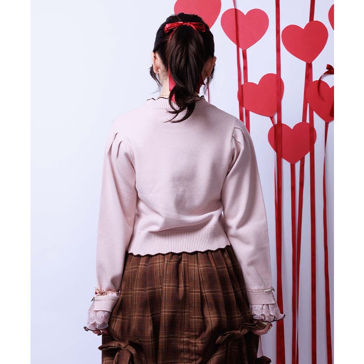 ハート釦バイカラーニットＰＯ | axes femme | 詳細画像3 