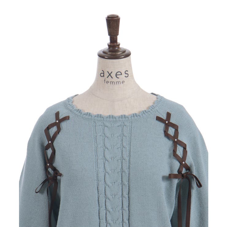 レースアップニットプルオーバー | axes femme | 詳細画像16 