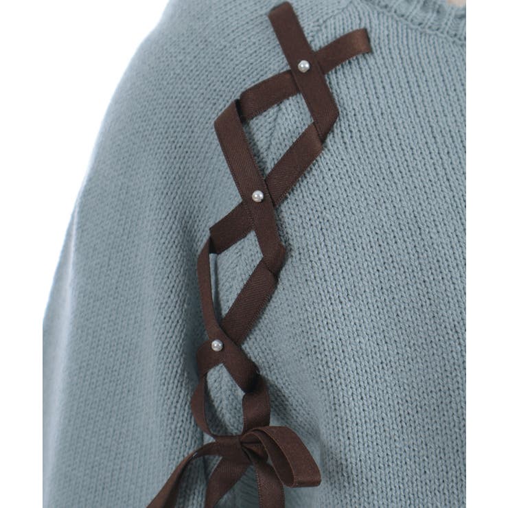 レースアップニットプルオーバー | axes femme | 詳細画像18 