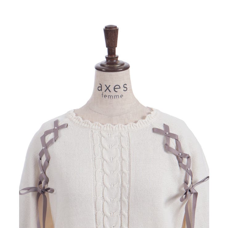 レースアップニットプルオーバー | axes femme | 詳細画像24 