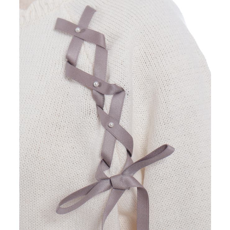 レースアップニットプルオーバー | axes femme | 詳細画像26 