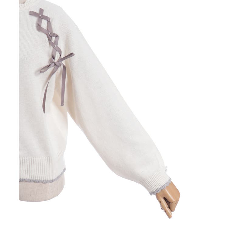 レースアップニットプルオーバー | axes femme | 詳細画像29 