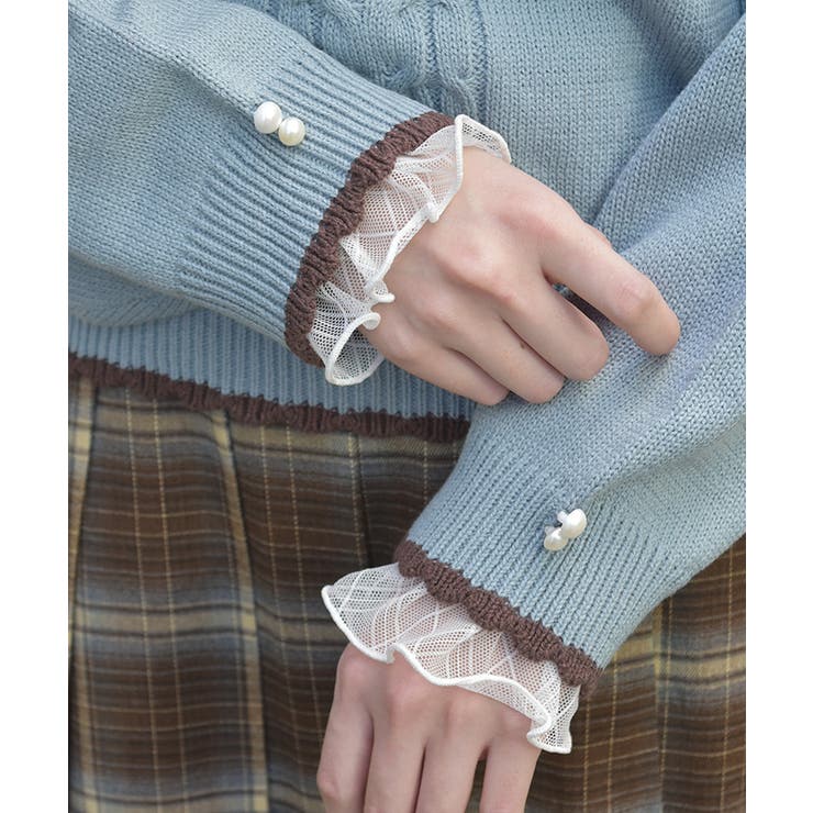 レースアップニットプルオーバー | axes femme | 詳細画像4 