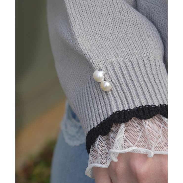 レースアップニットプルオーバー | axes femme | 詳細画像5 