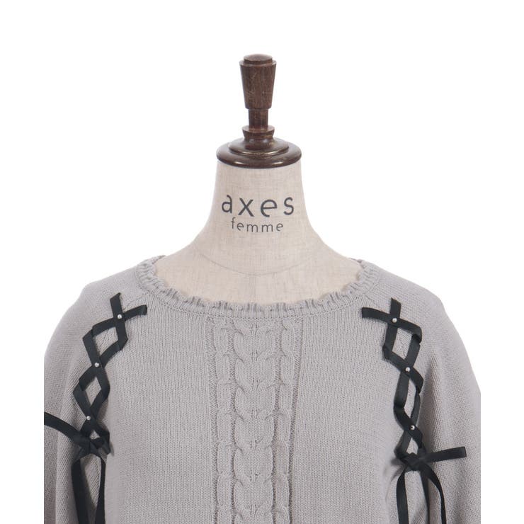 レースアップニットプルオーバー | axes femme | 詳細画像9 