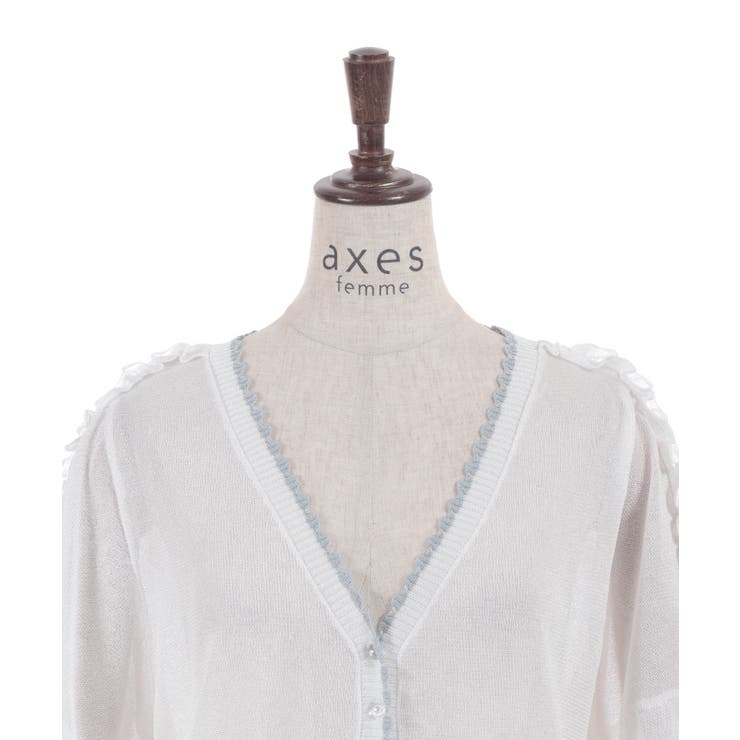バイカラーラメニットカーデ | axes femme | 詳細画像15 