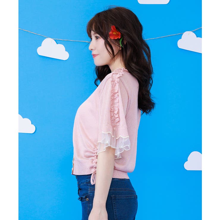 バイカラーラメニットカーデ | axes femme | 詳細画像2 