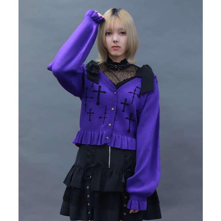 クロスジャカードニットカーディガン | axes femme | 詳細画像1 