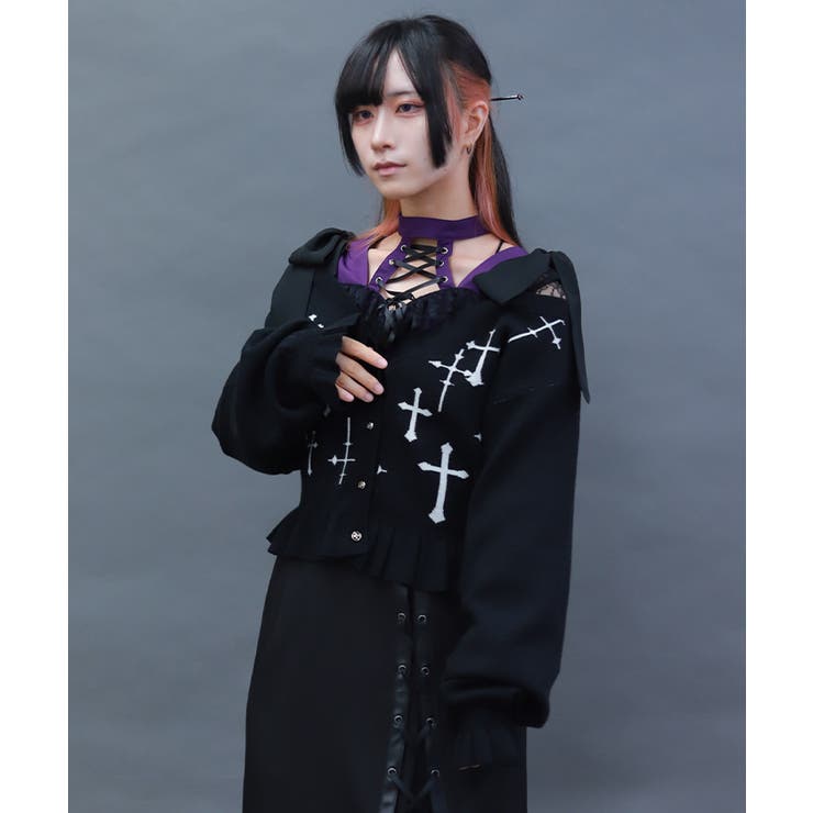 クロスジャカードニットカーディガン | axes femme | 詳細画像5 