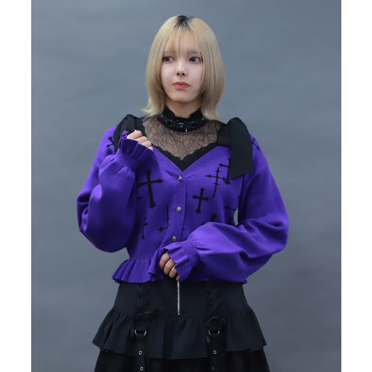 クロスジャカードニットカーディガン | axes femme | 詳細画像8 