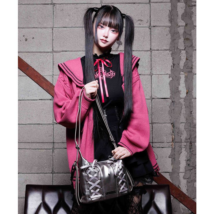 ダメージセーラーニットカーディガン | axes femme | 詳細画像7 