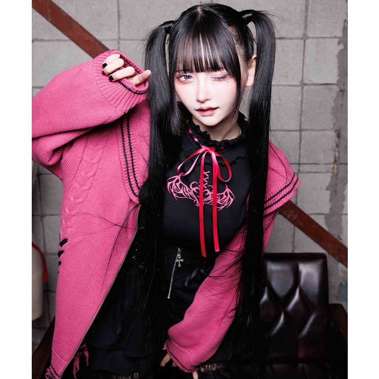 ダメージセーラーニットカーディガン | axes femme | 詳細画像9 