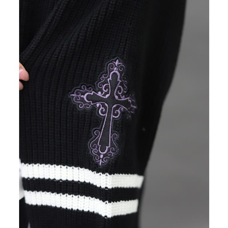 刺繍ワッペンスクールカーディガン | axes femme | 詳細画像12 