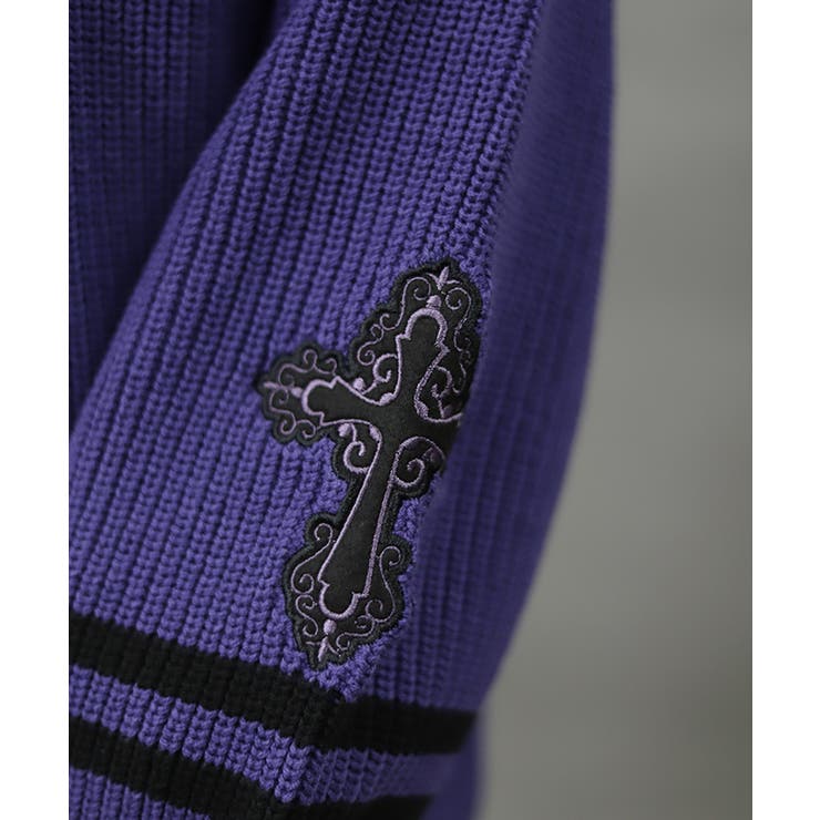 刺繍ワッペンスクールカーディガン | axes femme | 詳細画像7 