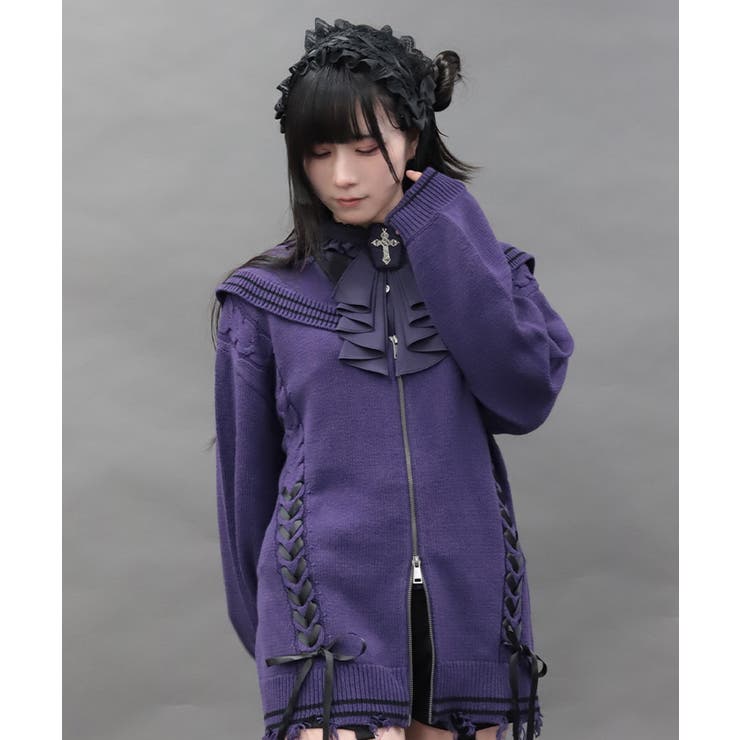 ダメージセーラーニットカーデ | axes femme | 詳細画像11 