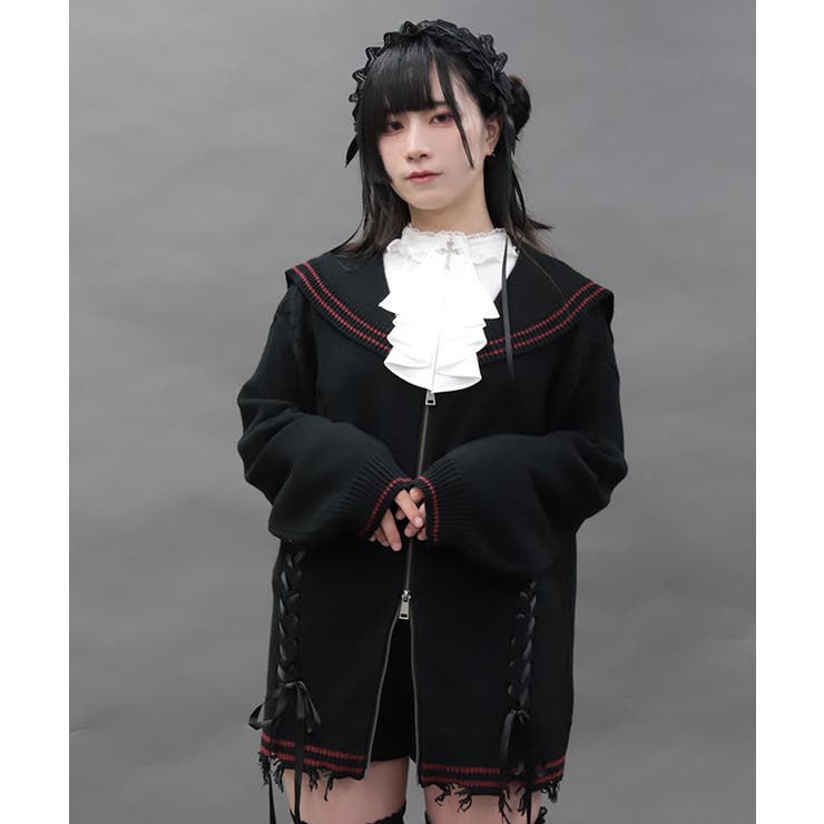 ダメージセーラーニットカーデ | axes femme | 詳細画像7 