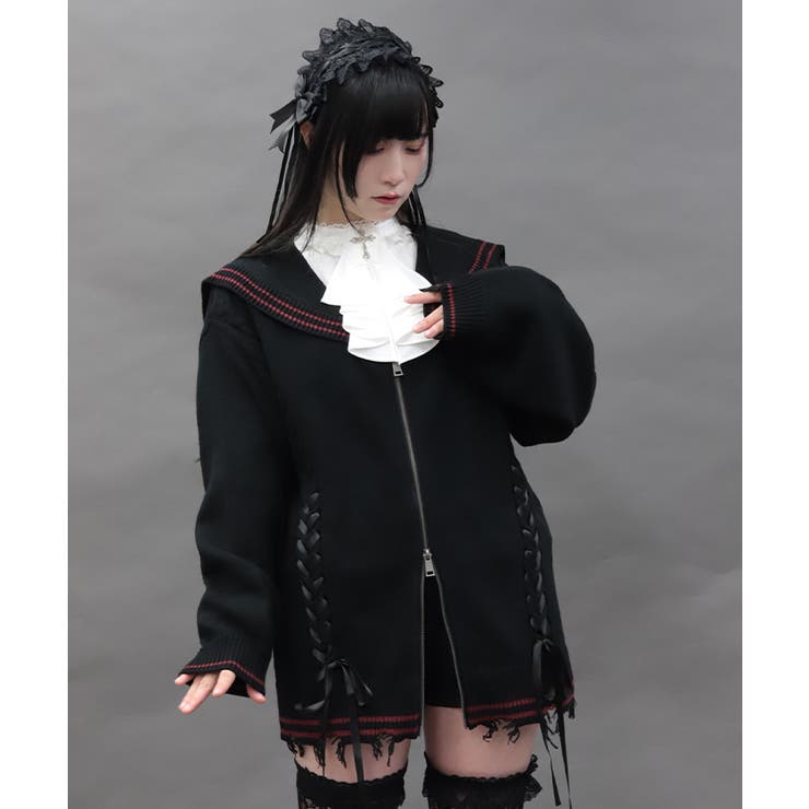 ダメージセーラーニットカーデ | axes femme | 詳細画像8 