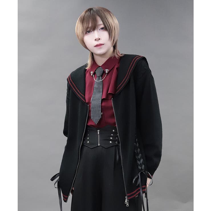 黒 | ダメージセーラーニットカーデ | axes femme