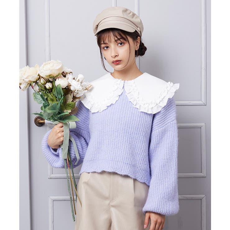 前後2wayニットカーデ[品番：IGAW0002393]｜axes femme 