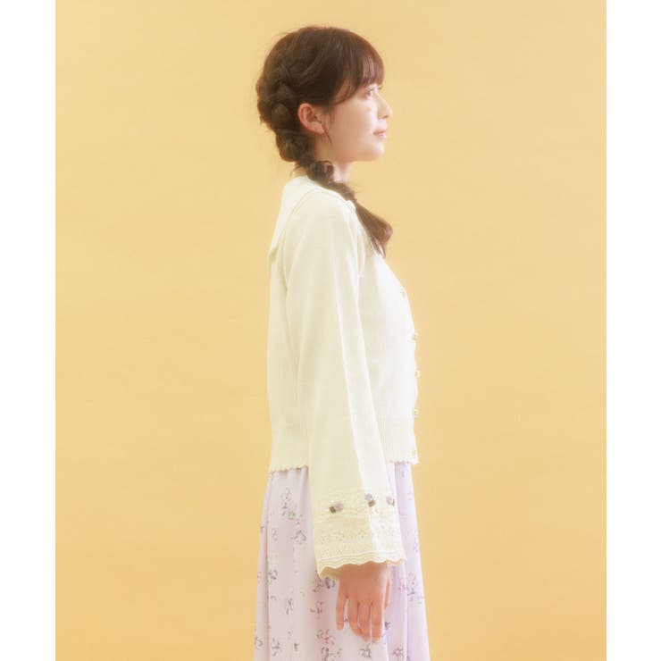 巻きバラフレア袖ニットカーディガン | axes femme | 詳細画像2 