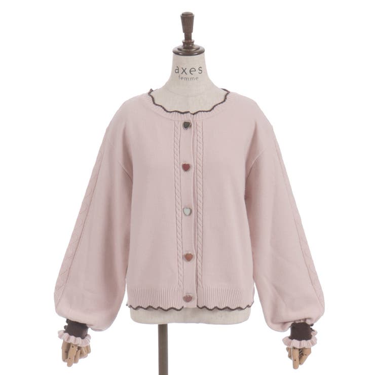 ハート釦バイカラーニットＣＤ | axes femme | 詳細画像14 