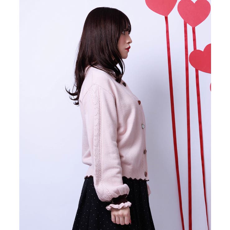 ハート釦バイカラーニットＣＤ | axes femme | 詳細画像2 