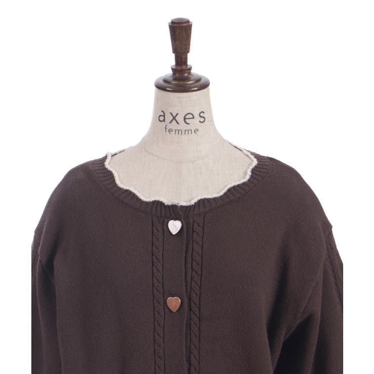 ハート釦バイカラーニットＣＤ | axes femme | 詳細画像27 