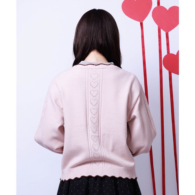 ハート釦バイカラーニットＣＤ | axes femme | 詳細画像3 