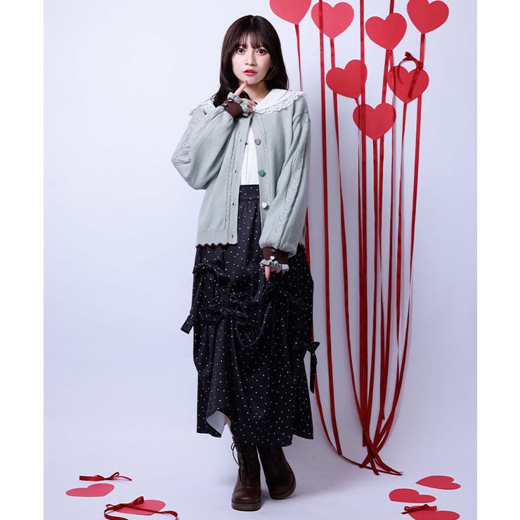 ハート釦バイカラーニットＣＤ | axes femme | 詳細画像4 