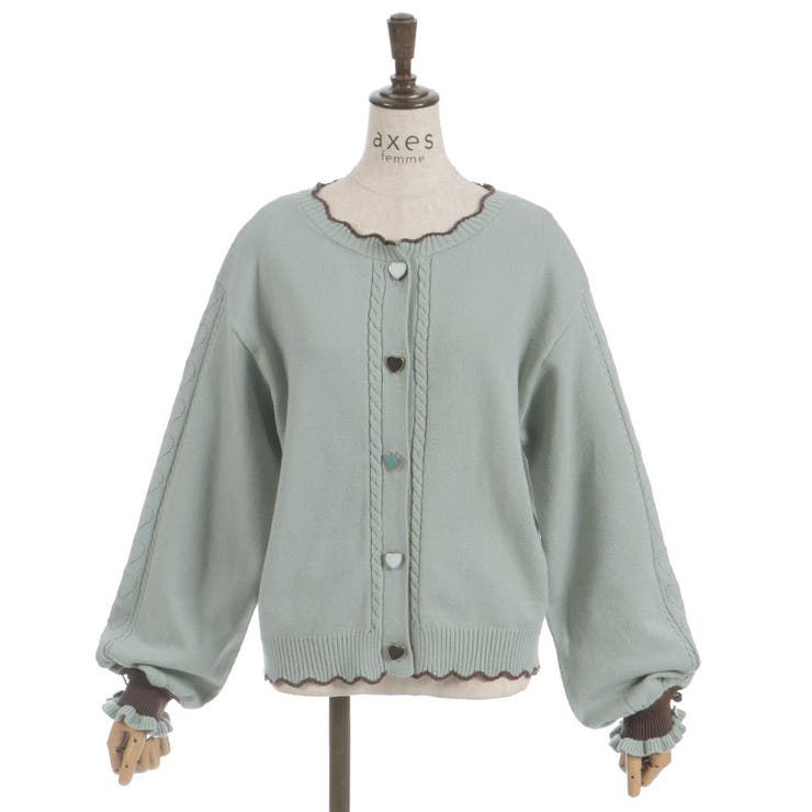 ハート釦バイカラーニットＣＤ | axes femme | 詳細画像5 