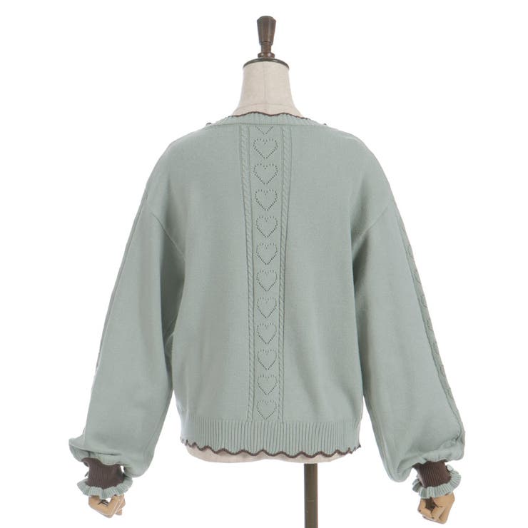 ハート釦バイカラーニットＣＤ | axes femme | 詳細画像7 