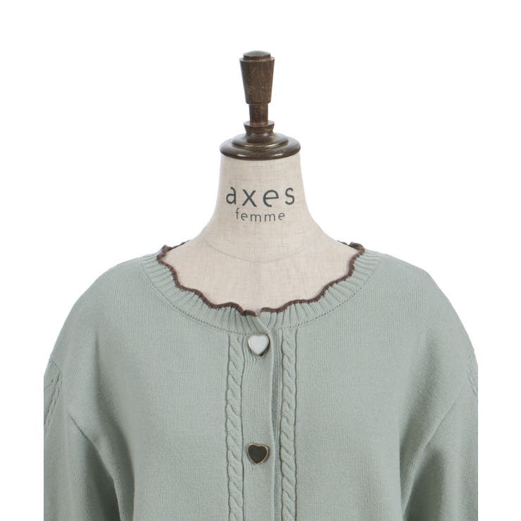 ハート釦バイカラーニットＣＤ | axes femme | 詳細画像8 