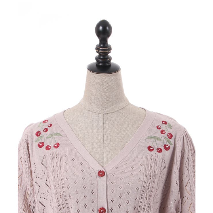 ころたん様☆HYS H cherry刺繍 カーディガン ハートジャカードニットカーディガン【期間限定価格】 | axes femme