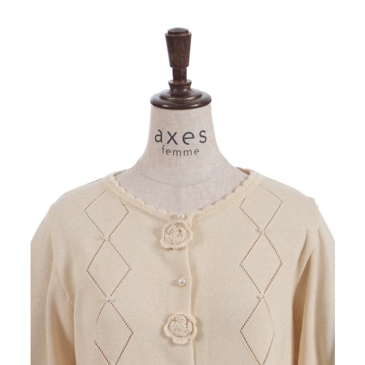 かぎ針ローズニットカーデ | axes femme | 詳細画像20 