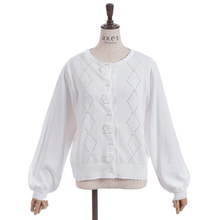 かぎ針ローズニットカーデ | axes femme | 詳細画像25 