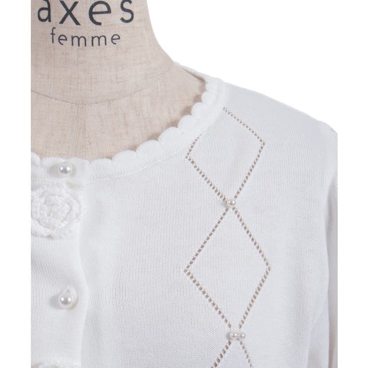 かぎ針ローズニットカーデ | axes femme | 詳細画像30 