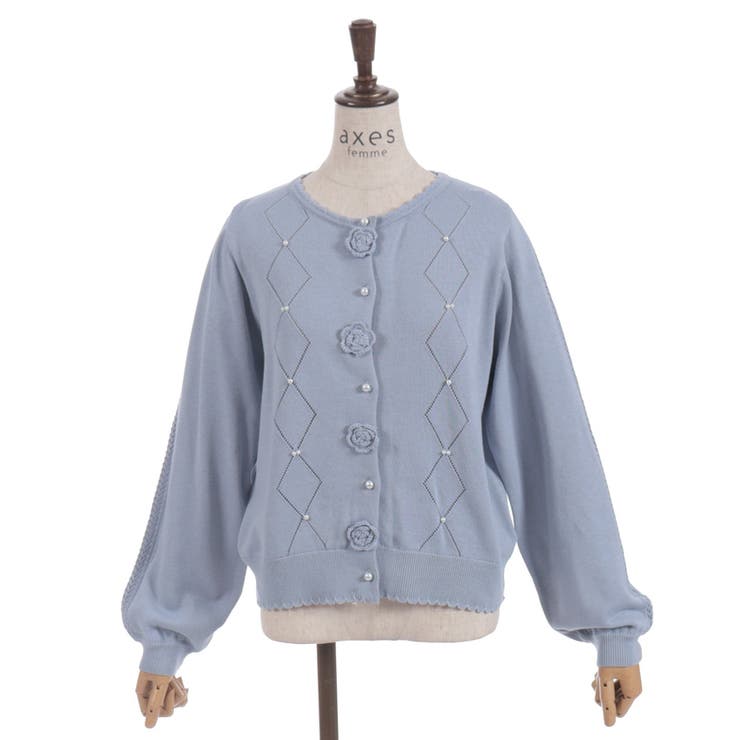かぎ針ローズニットカーデ | axes femme | 詳細画像8 