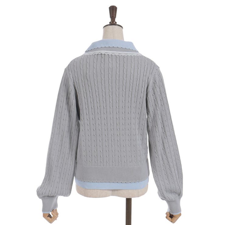 バイカラーニットポロカーディガン | axes femme | 詳細画像10 