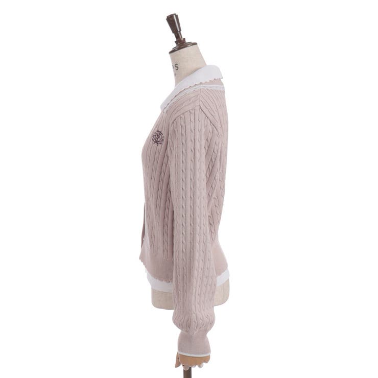 バイカラーニットポロカーディガン | axes femme | 詳細画像17 