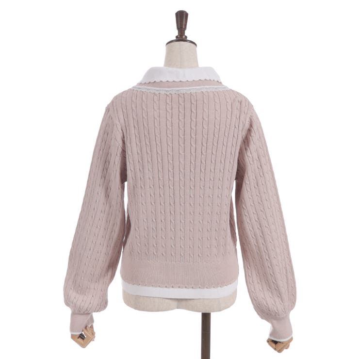 バイカラーニットポロカーディガン | axes femme | 詳細画像18 