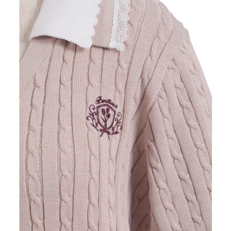 バイカラーニットポロカーディガン | axes femme | 詳細画像21 