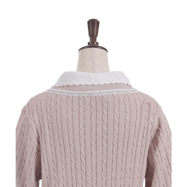 バイカラーニットポロカーディガン | axes femme | 詳細画像22 