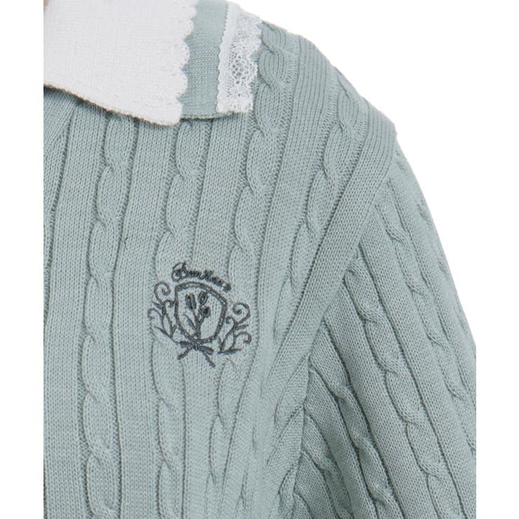 バイカラーニットポロカーディガン | axes femme | 詳細画像29 