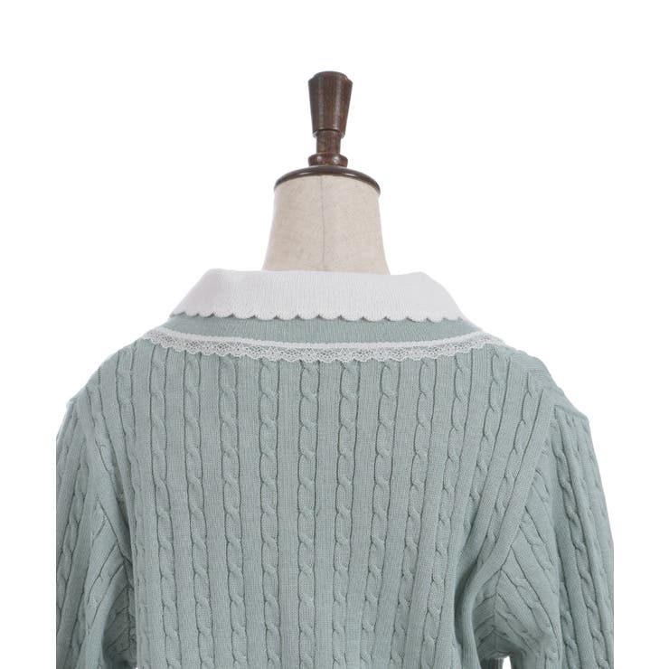 バイカラーニットポロカーディガン | axes femme | 詳細画像30 