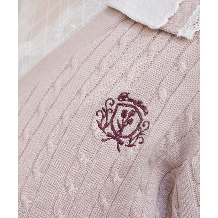 バイカラーニットポロカーディガン | axes femme | 詳細画像4 