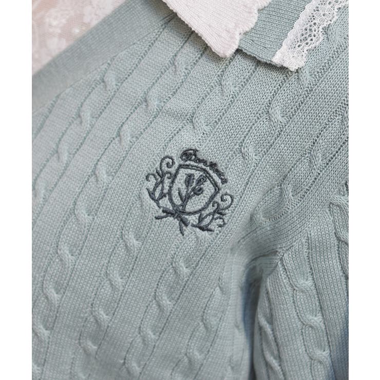 バイカラーニットポロカーディガン | axes femme | 詳細画像6 